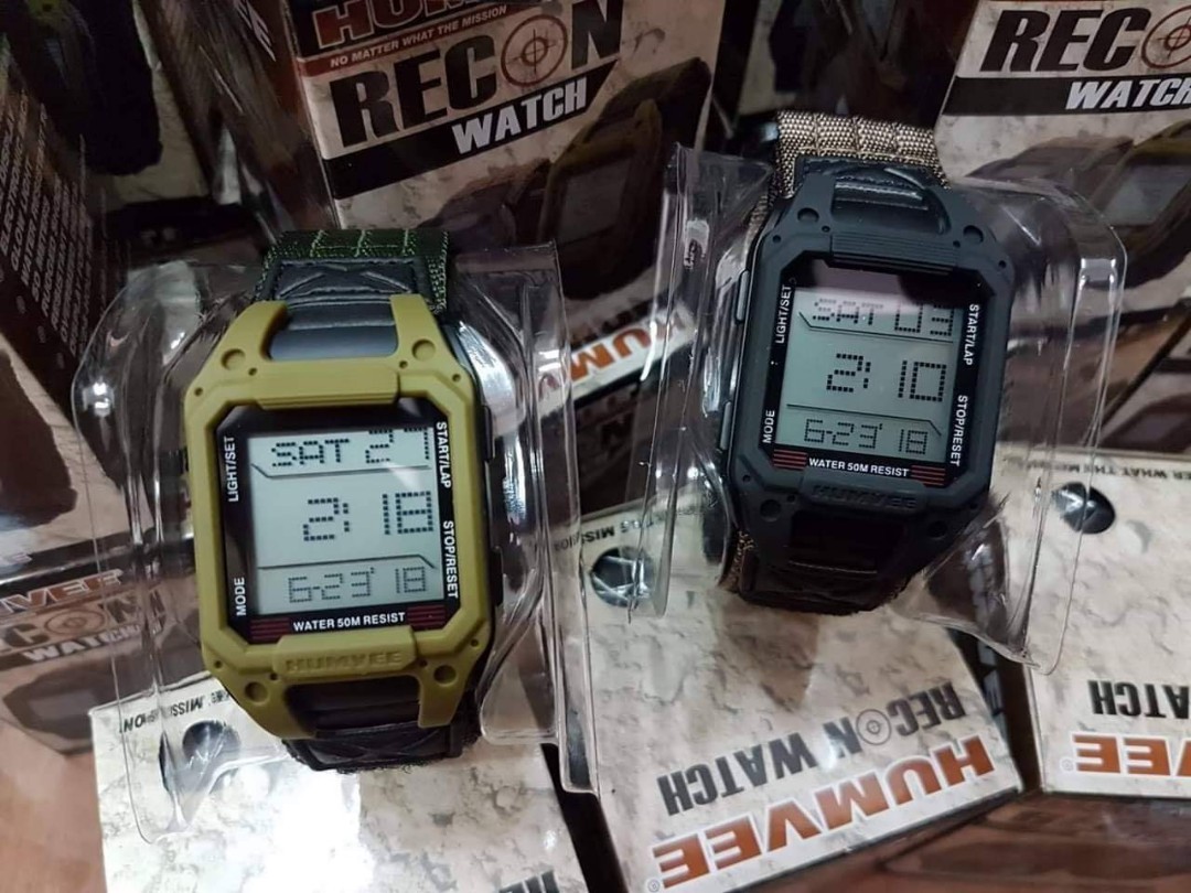 Humvee HMV W RCN BLK Black Green Humvee Recon Digital Watch