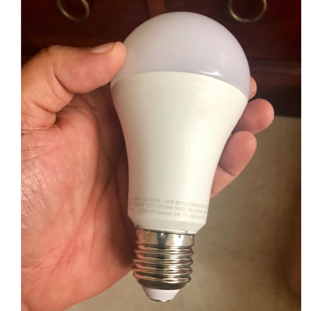 IKEA RYET LED bulb E27 1600 lumen globe opal white 16W Set of