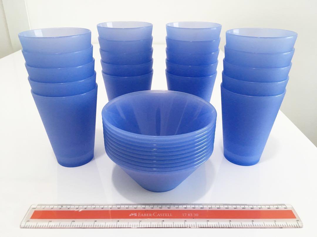 Ikea Blue Plastic Cups Bowls Home Appliances Kitchenware On Carousell