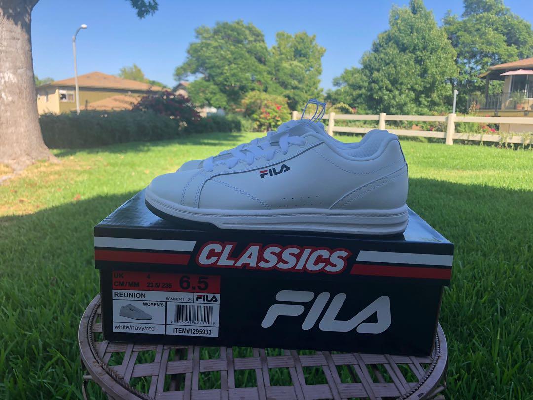 HOT SHOES In Stock 100 Authentic Brand New CLASSIC Fila Ladies Leather Court Shoe Women s Fashion Footwear Sneakers on Carousell