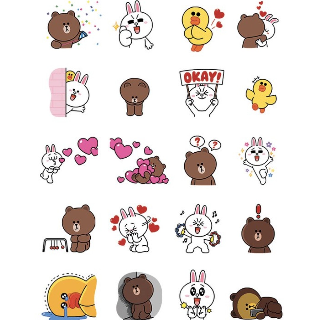 LINE Friends sticker flakes LINE sticker flakes Hobbies Toys