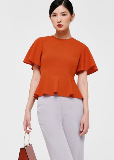 flutter sleeve peplum top