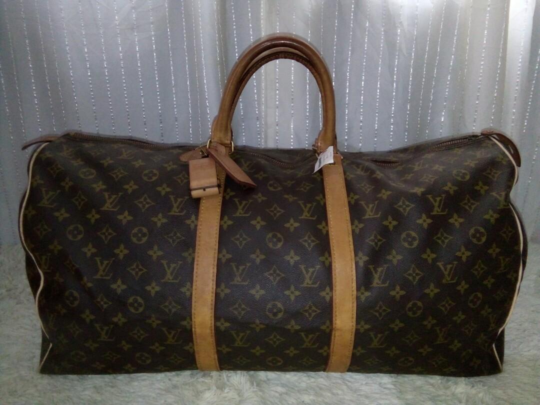 Louis Vuitton Monogram Vintage Keepall 55 Travel Bag Eclair marked Zipper  , Luxury on Carousell
