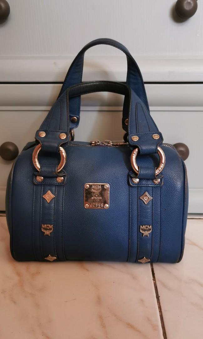 Mcm blue handbag best sale