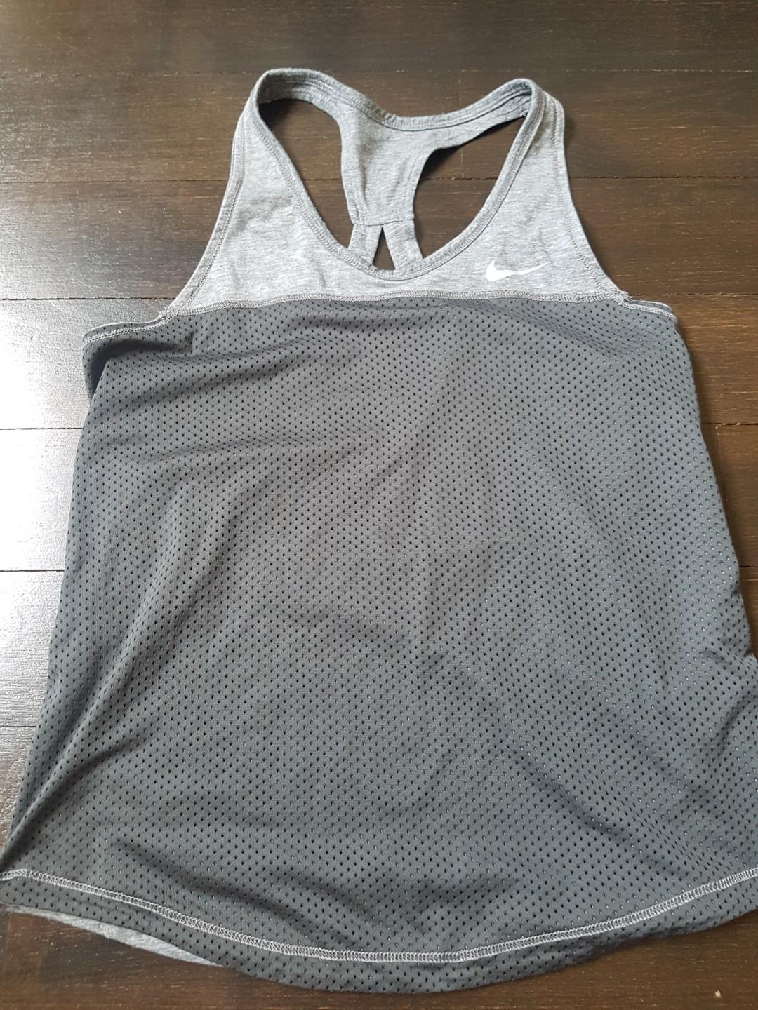 grey nike gym top