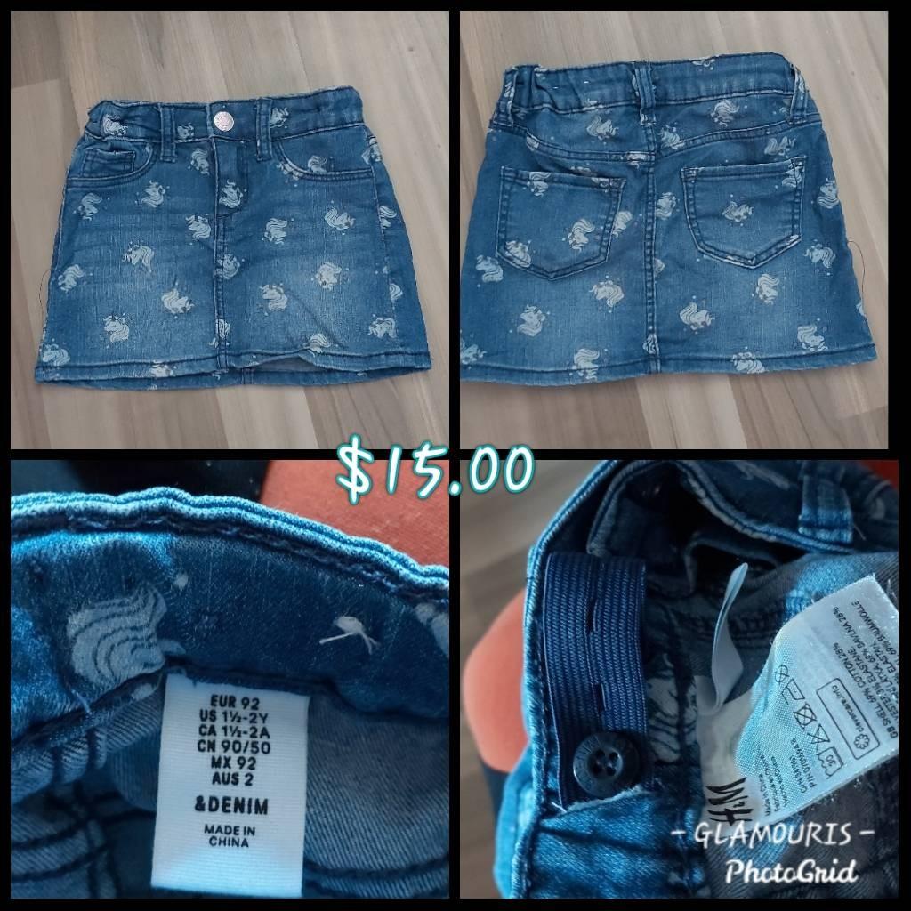 h&m girls denim skirt