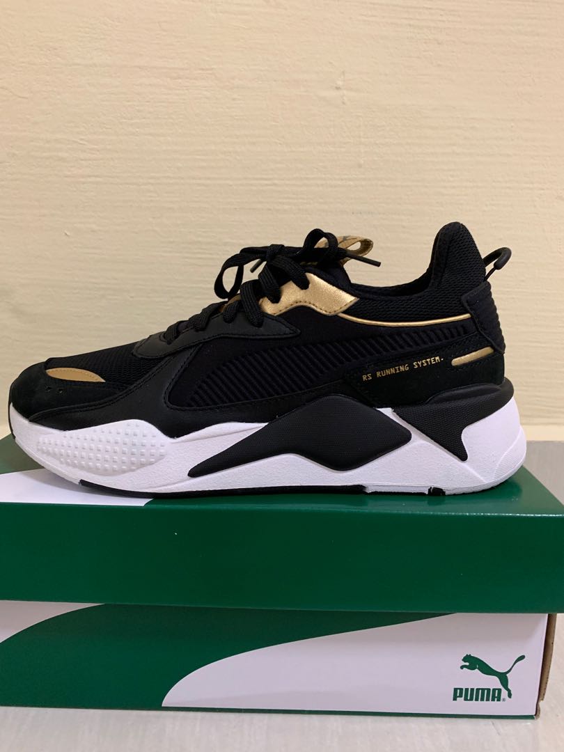 puma shoes black gold