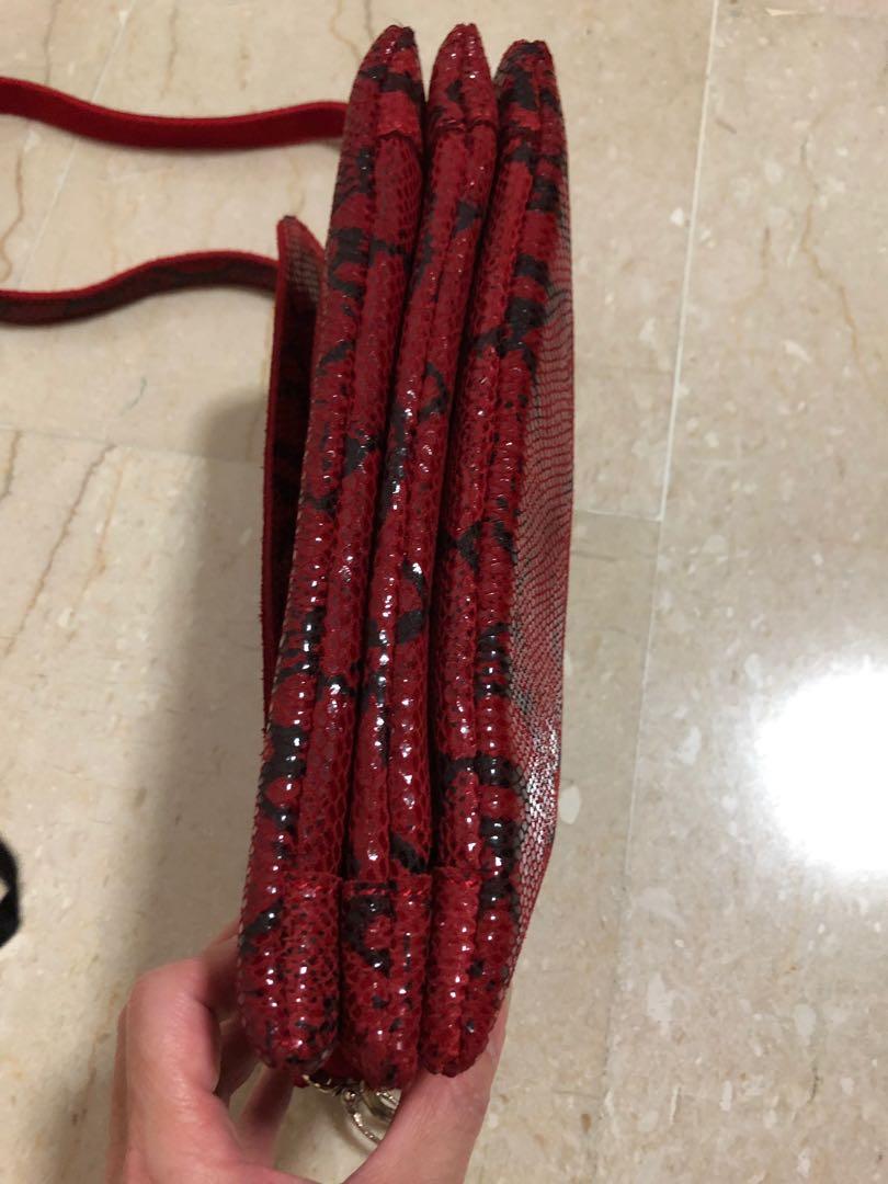 Red Snake print bag