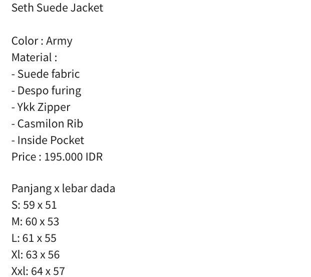 Seth Suede Jacket Male id, Fesyen Pria 