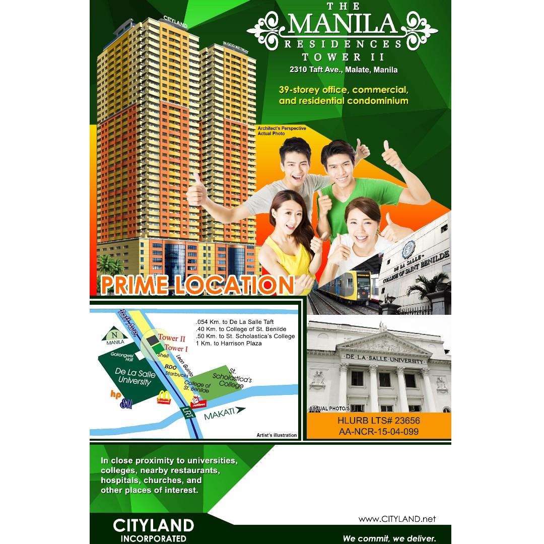 Taft Ave Manila condo Cityland THE MANILA RESIDENCES TOWER 2 RFO