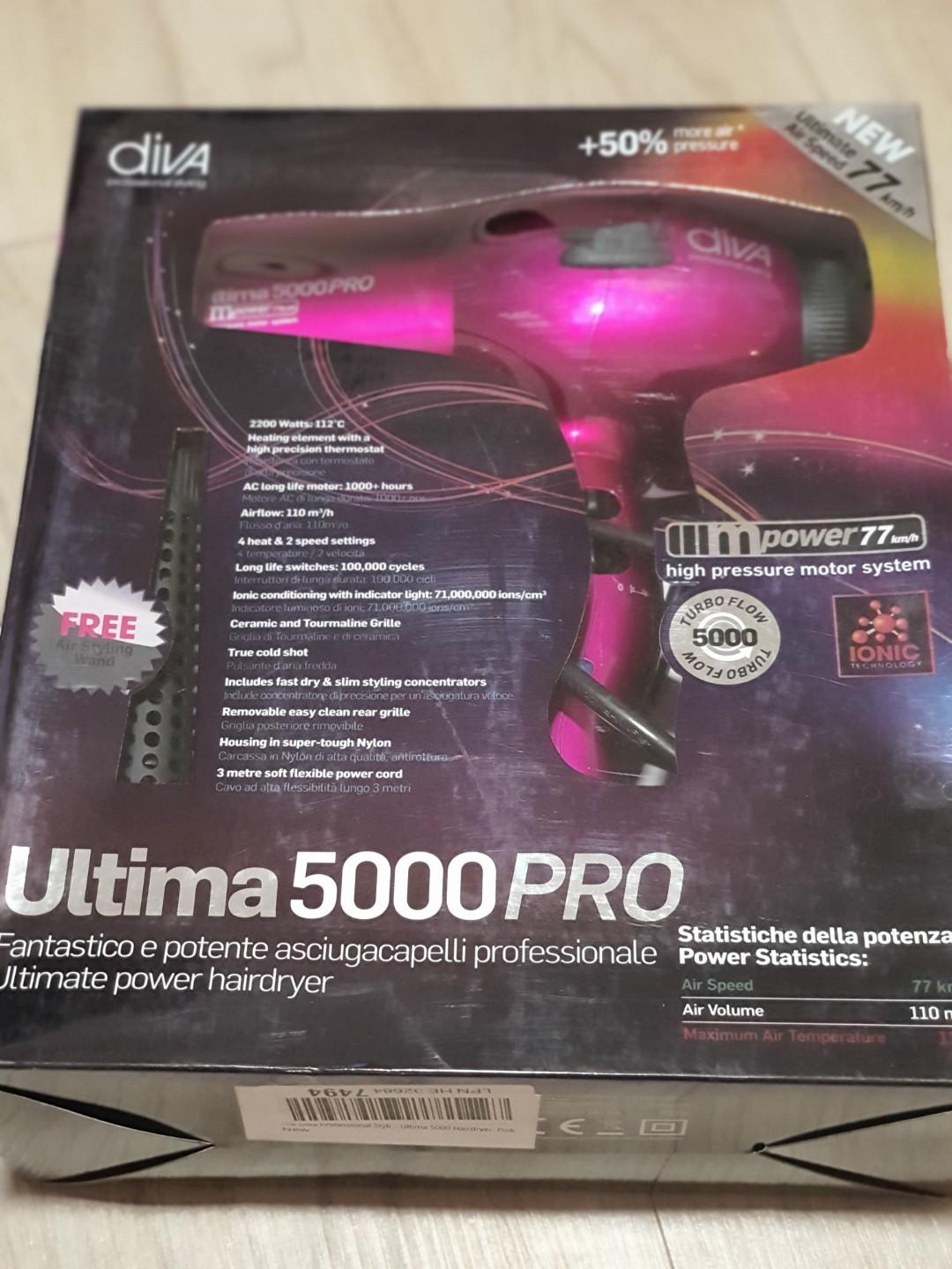The Diva Professional Styling Ultima 5000 Hairdryer, Pink by Diva Professional Styling, Beauty & Personal Care, Hair on Carousell The Diva Professional Styling Ultima 5000 Hairdryer, Pink by Diva Professional Styling, Beauty & Personal Care, Hair on Carousell