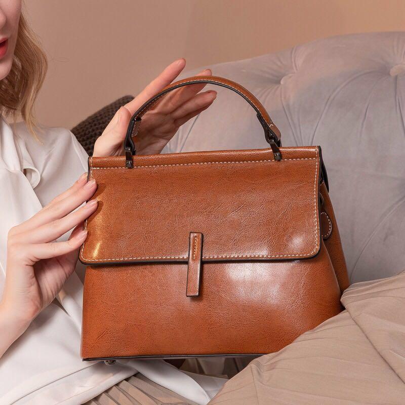 ladies brown leather handbags