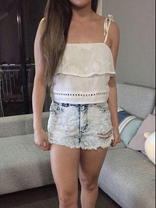 Rumor boutique white crop top