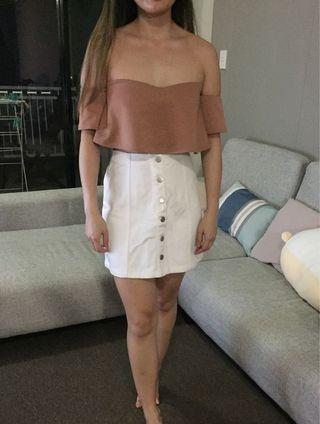 Missguided off shoulder strapless sweetheart top