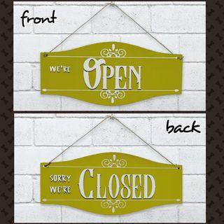 Sign toko open close / papan buka tutup toko