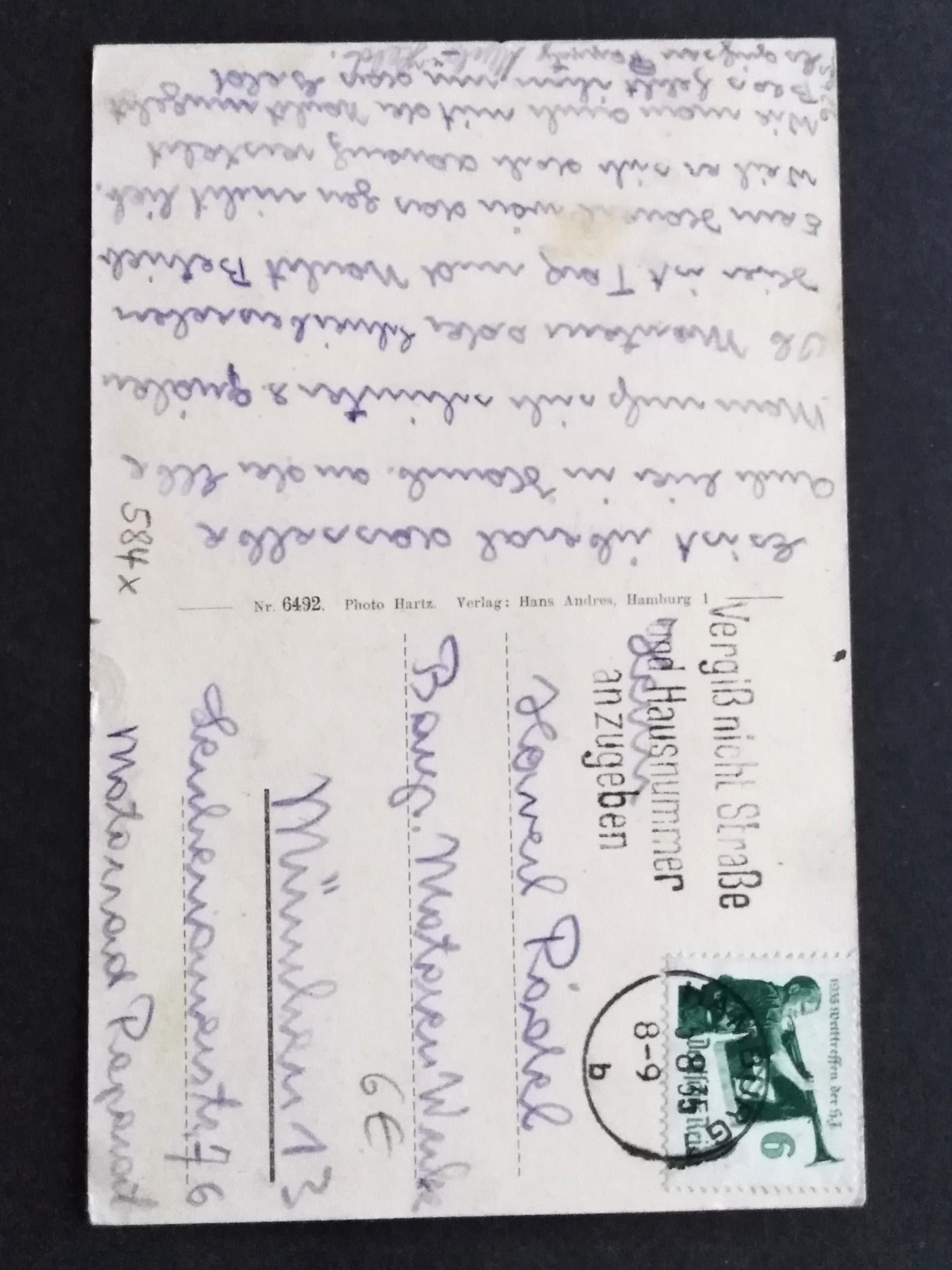 1935 German Postcard Vintage Collectibles Vintage Collectibles