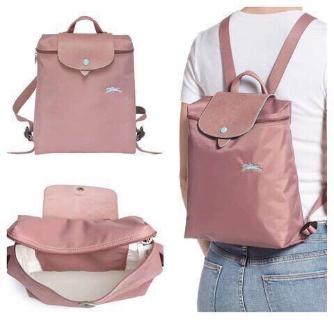 longchamp le pliage backpack pink
