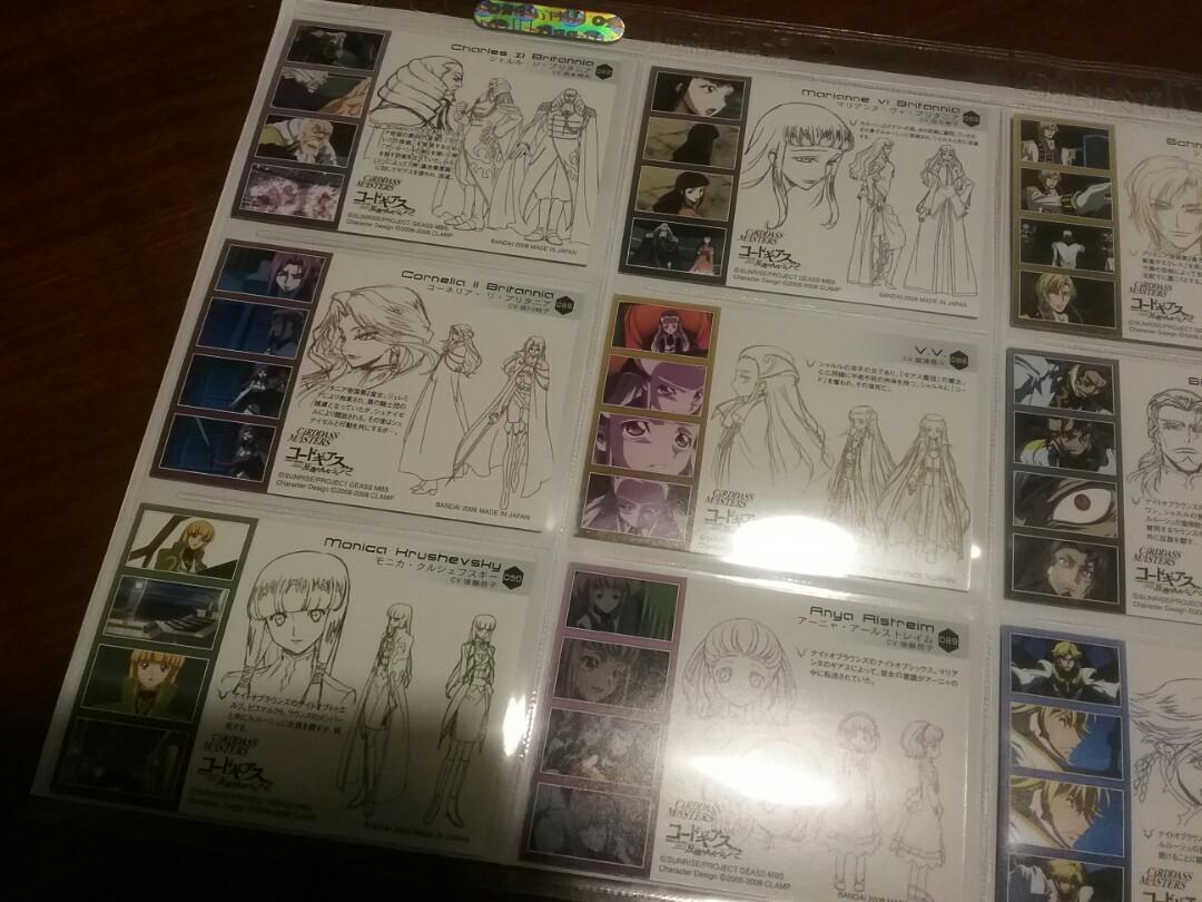 日版code Geass 反逆之魯魯修r2 人物卡一套九張連卡套 玩具 遊戲類 Board Games Cards Carousell