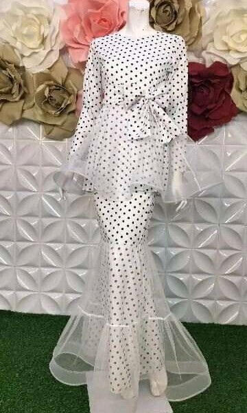 Baju Kurung Peplum Polkadot Women s Fashion Muslimah Fashion