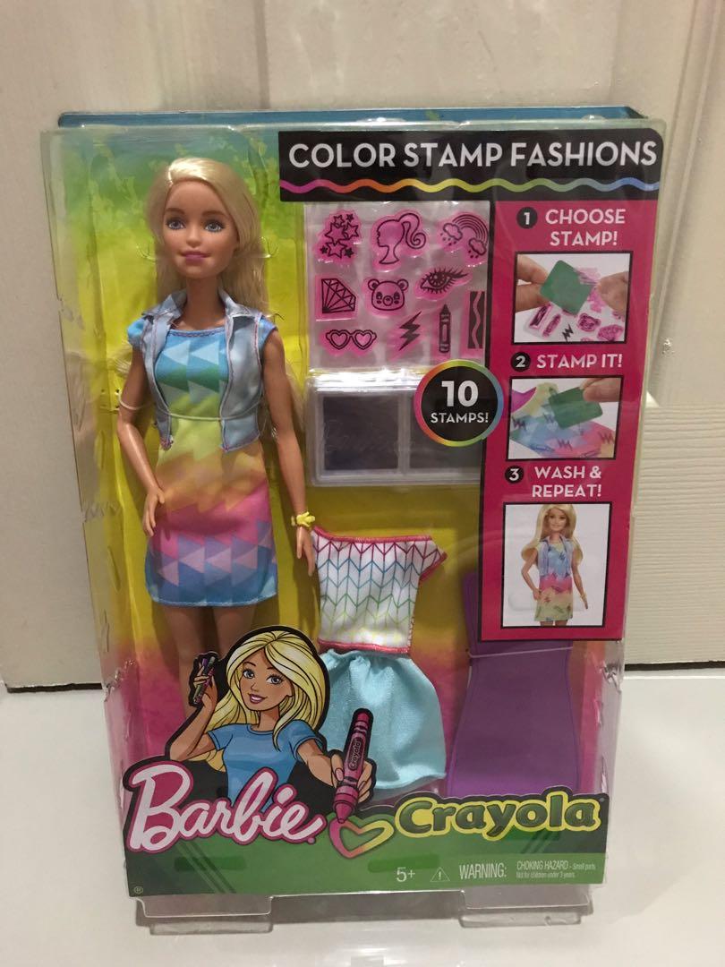 barbie crayola color stamp