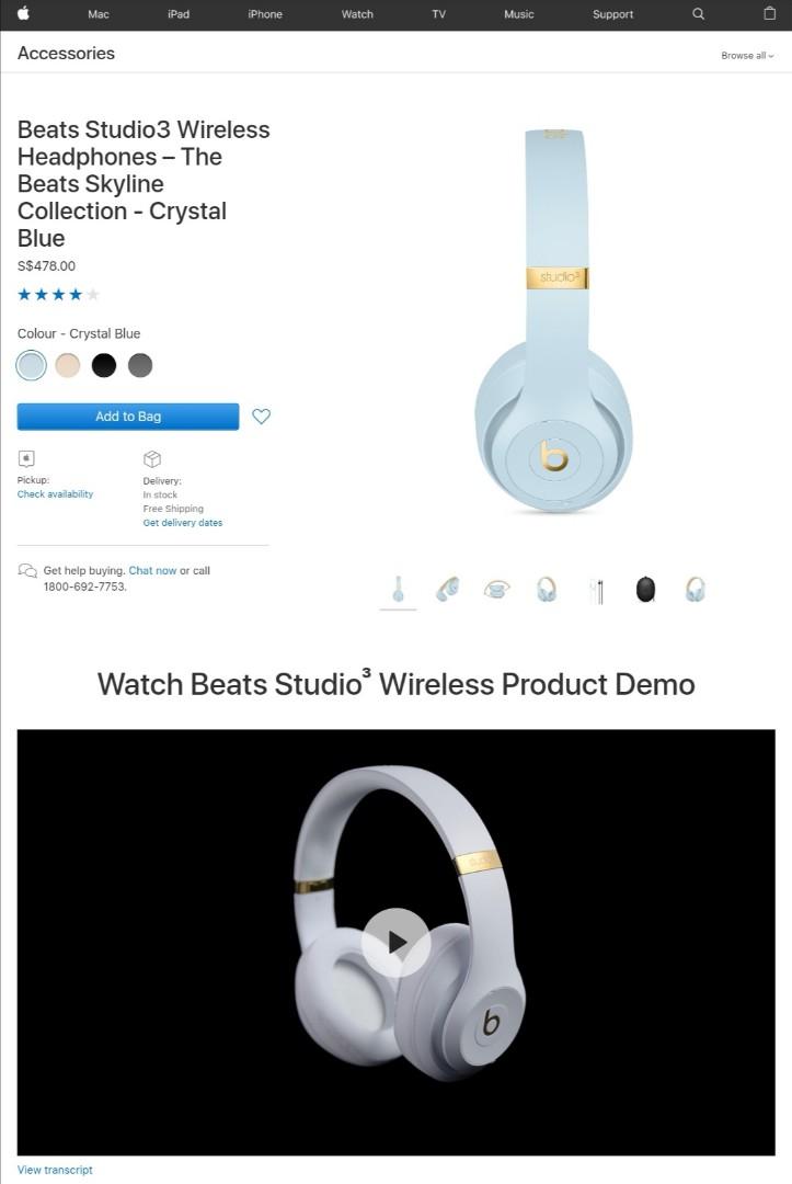 Beats crystal blue clearance headphones