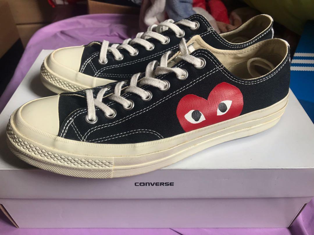 black cdg converse low