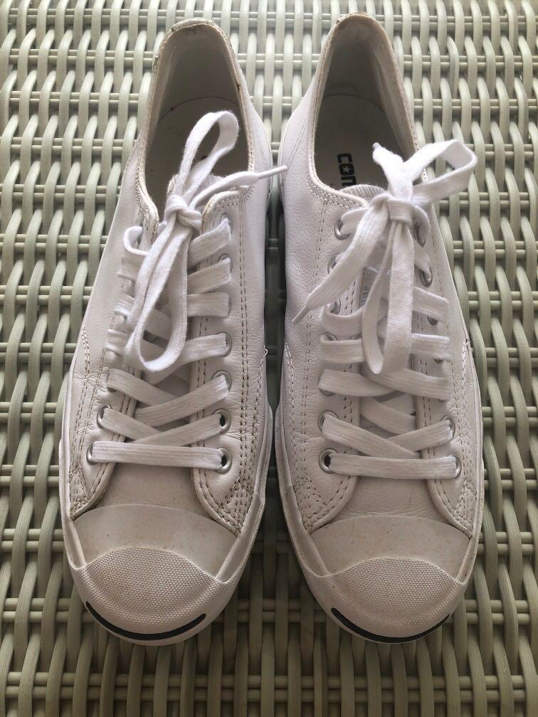 mens white leather converse trainers