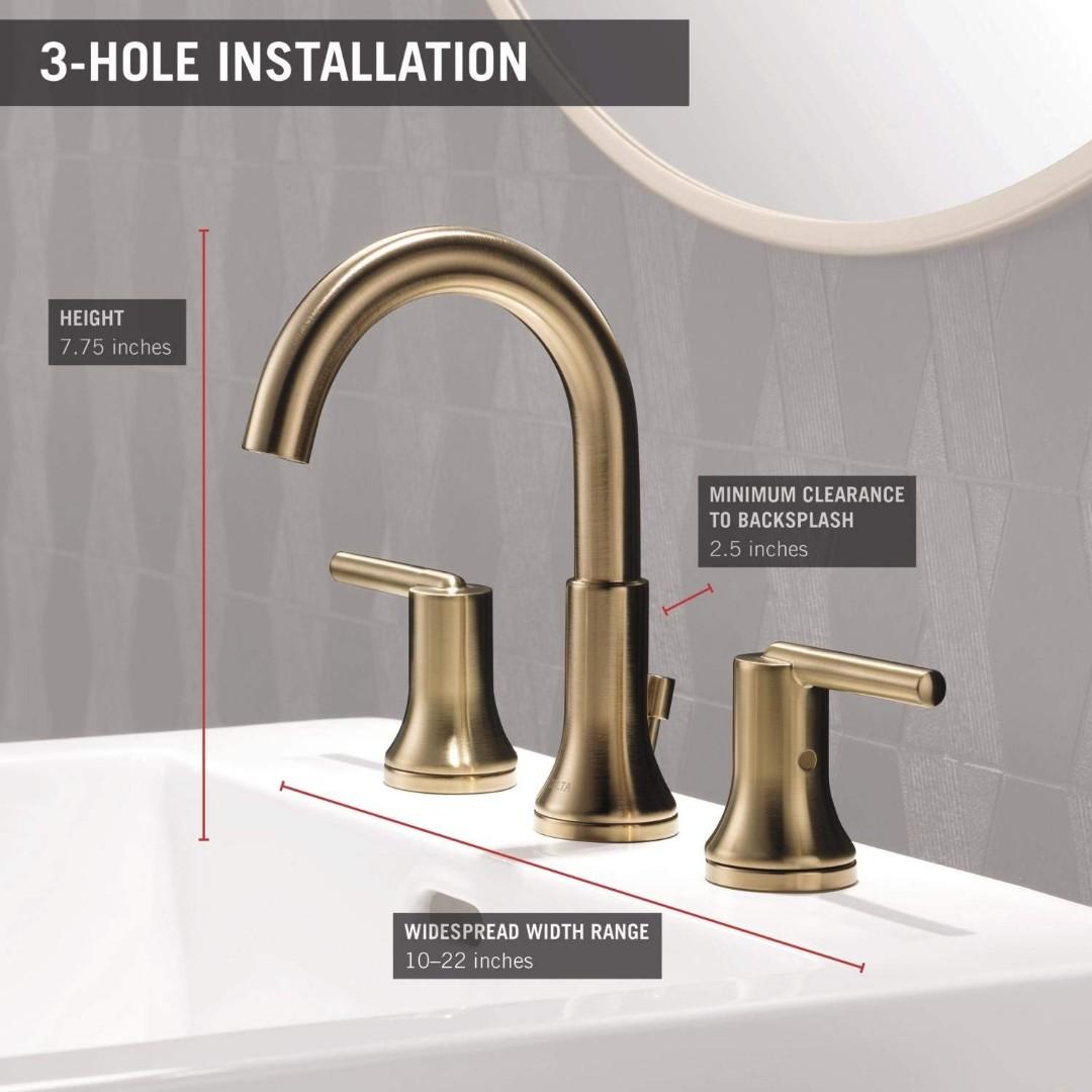 Delta Trinsic 2 Handle Widespread Bathroom Faucet With Diamond