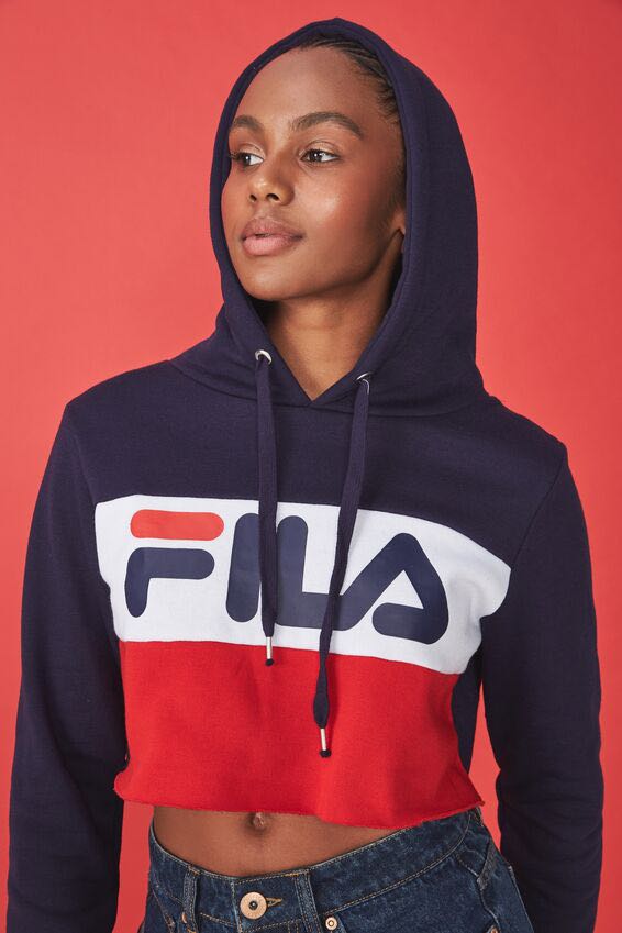 Fila cropped Hoodie Women s Fashion Coats Jackets and Outerwear