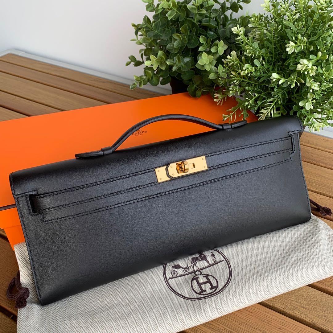 Hermes Brand New Kelly Cut, Black in Swift. GHW, Stamp D, Luxury, Bags &  Wallets on Carousell