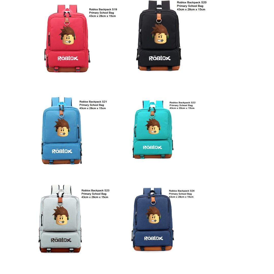 In Stocks Roblox Backpack Roblox Primary Backpack Women S Fashion Bags Wallets Backpacks On Carousell - plain bag roblox