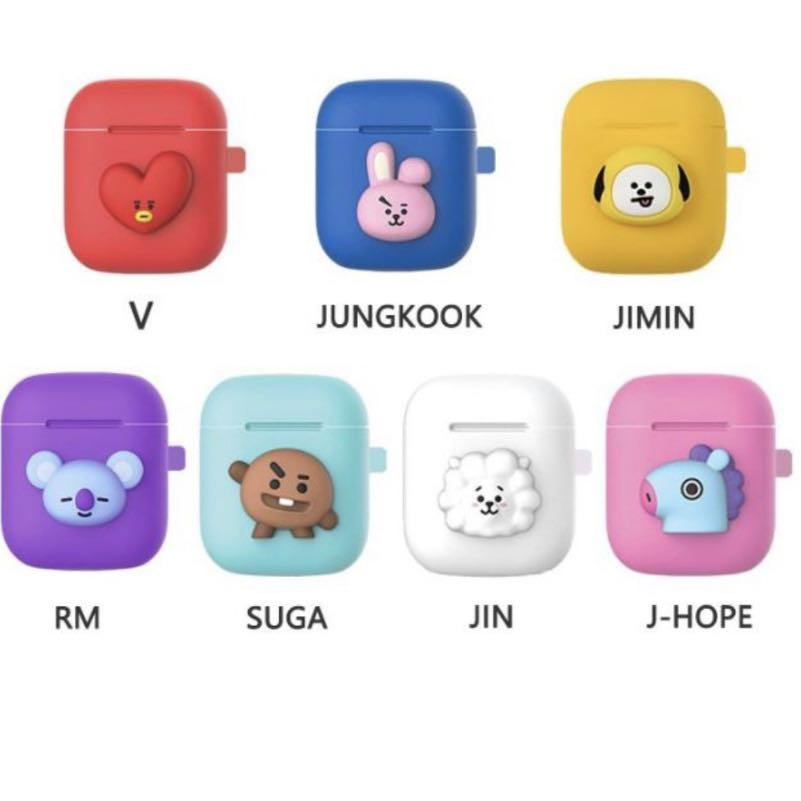 KPOP BT21 Official Airpods Earpods Case Cover BTS Fahsion Airpods Soft Cover