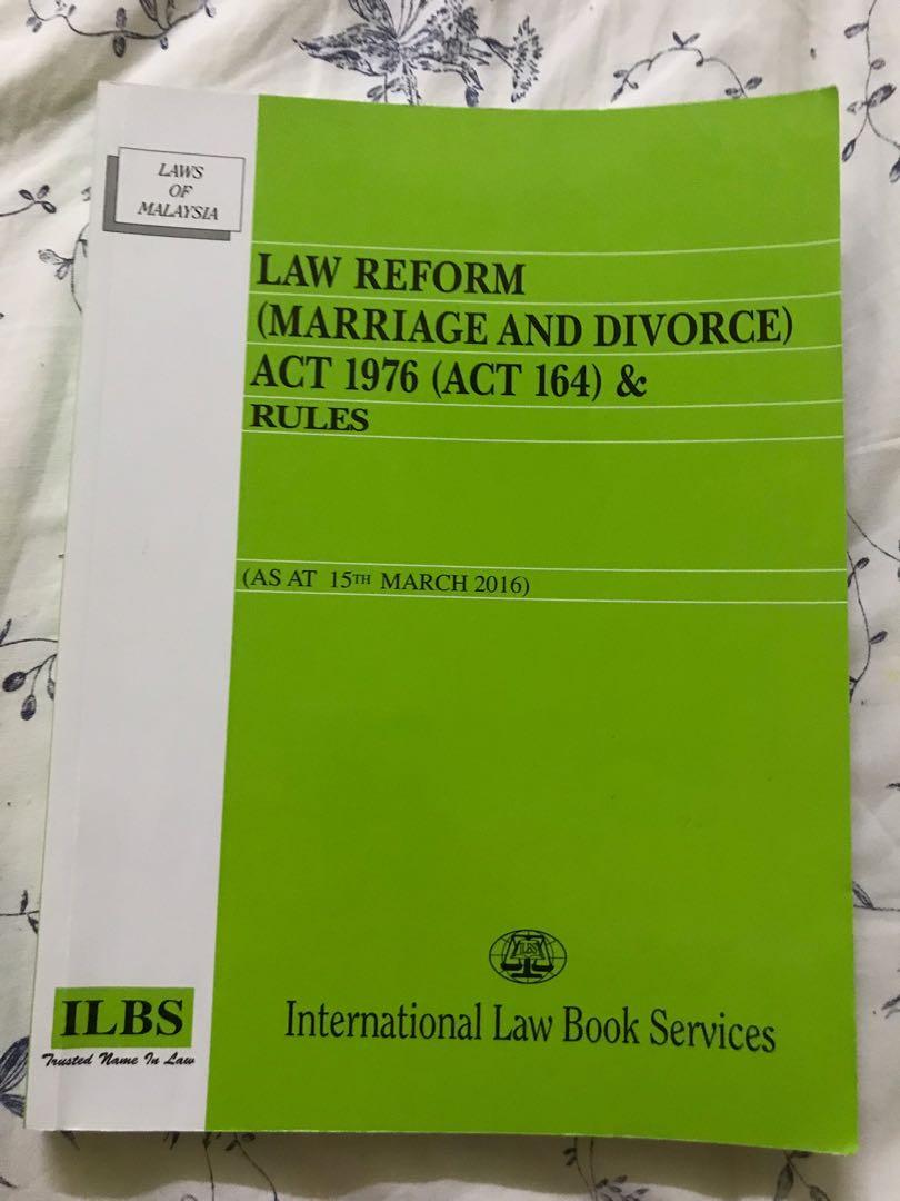 Law Reform Marriage And Divorce Act 1976 Books Stationery