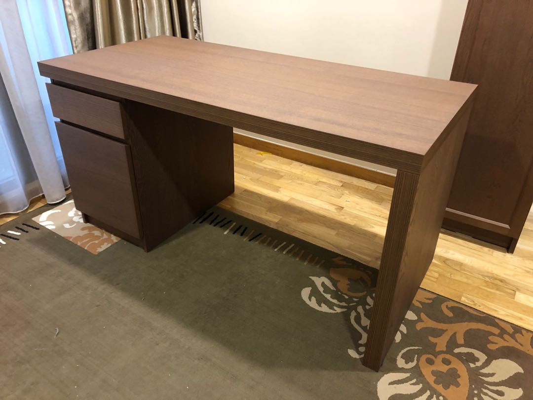 malm brown desk