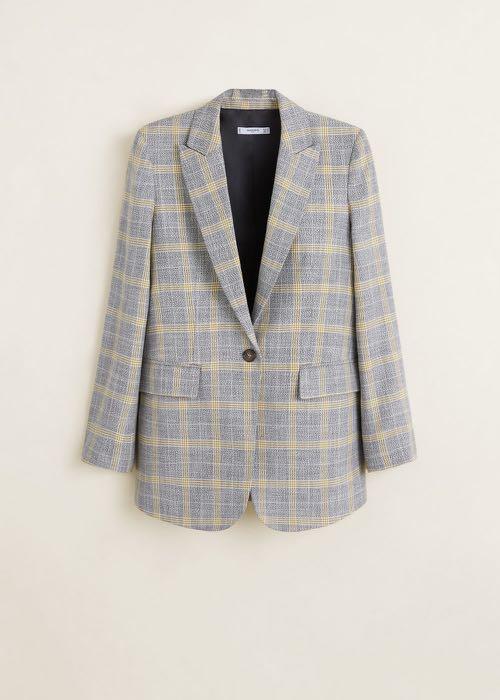 Mango Check Structured Blazer Women s Fashion Coats Jackets and Outerwear on Carousell