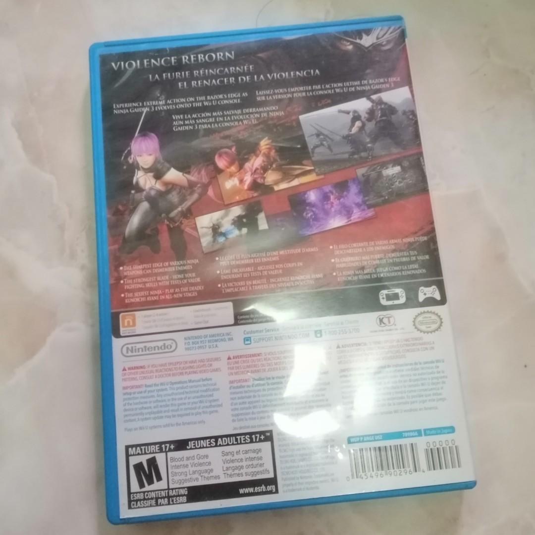 Ninja Gaiden 3 Razor's Edge Wii U (Category: Xbox) located in Manila. Submitted by watchesvideogamestoys (Listing ID 250958306, Image 2). Description: Ninja Gaiden 3: Razor's Edge Nintendo Wii U - US version Tested, and guaranteed working Complete with case, cover art and manual Payments through BPI, BDO, EastWest or Security Bank Free insured nationwide shipping.