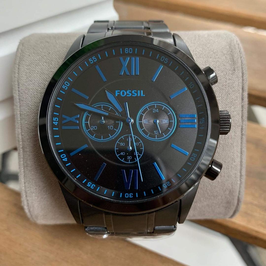 Orig Fossil Flynn BQ2260 Black Men s Chronograph Watch 48MM Men s Fashion Watches Accessories Watches on Carousell