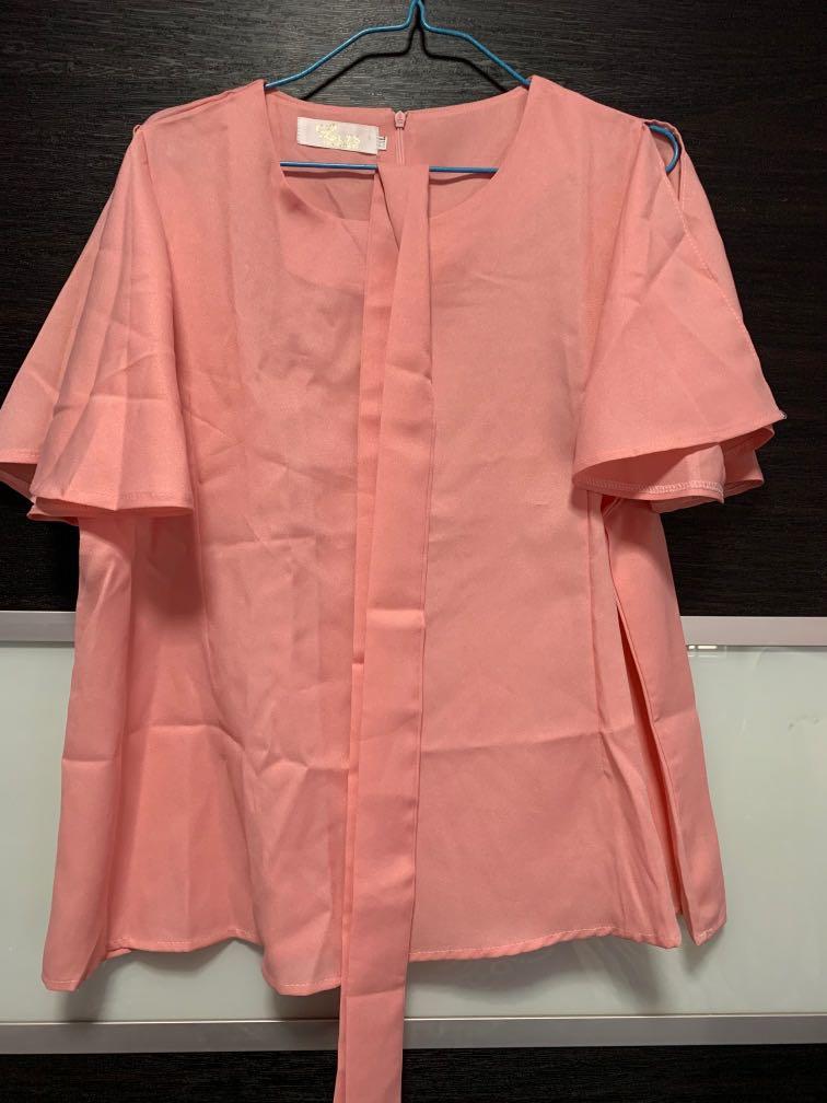 peach colour top dress