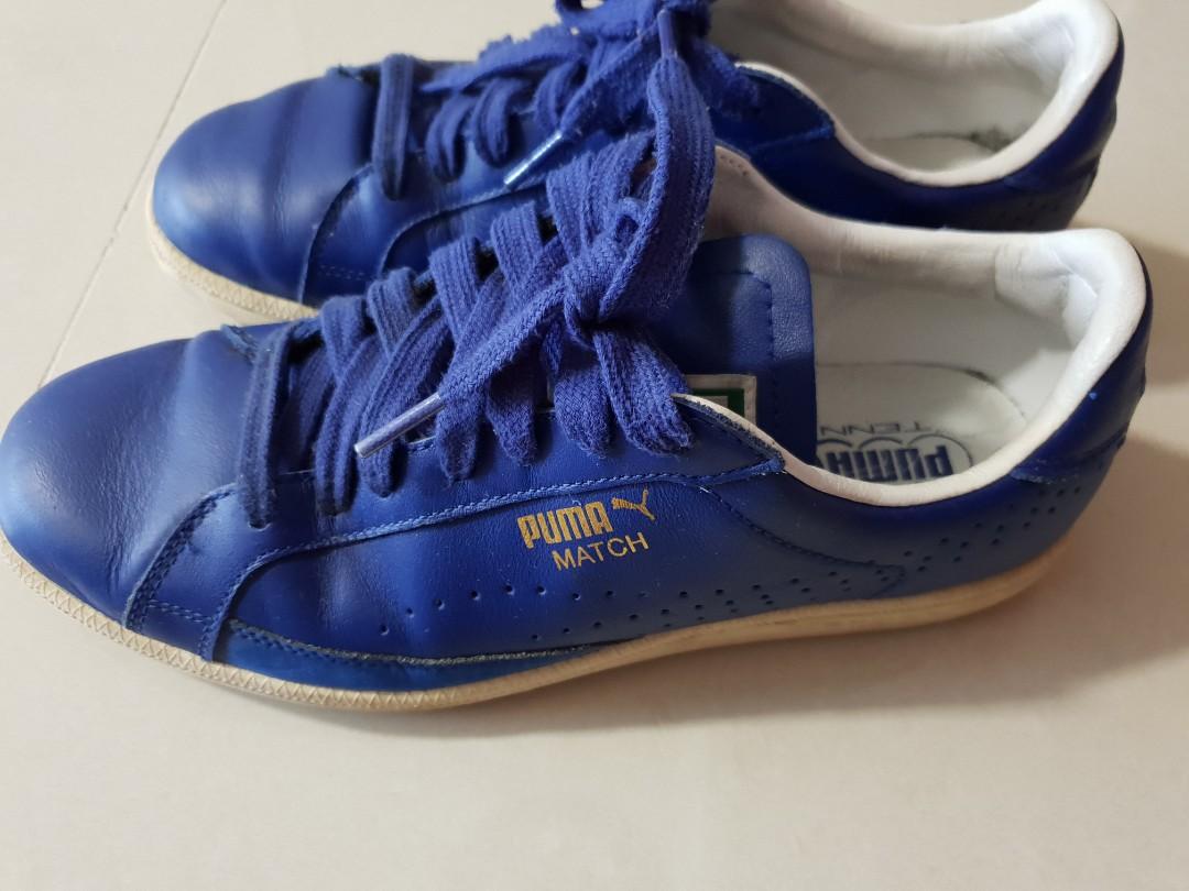 puma blue leather sneakers