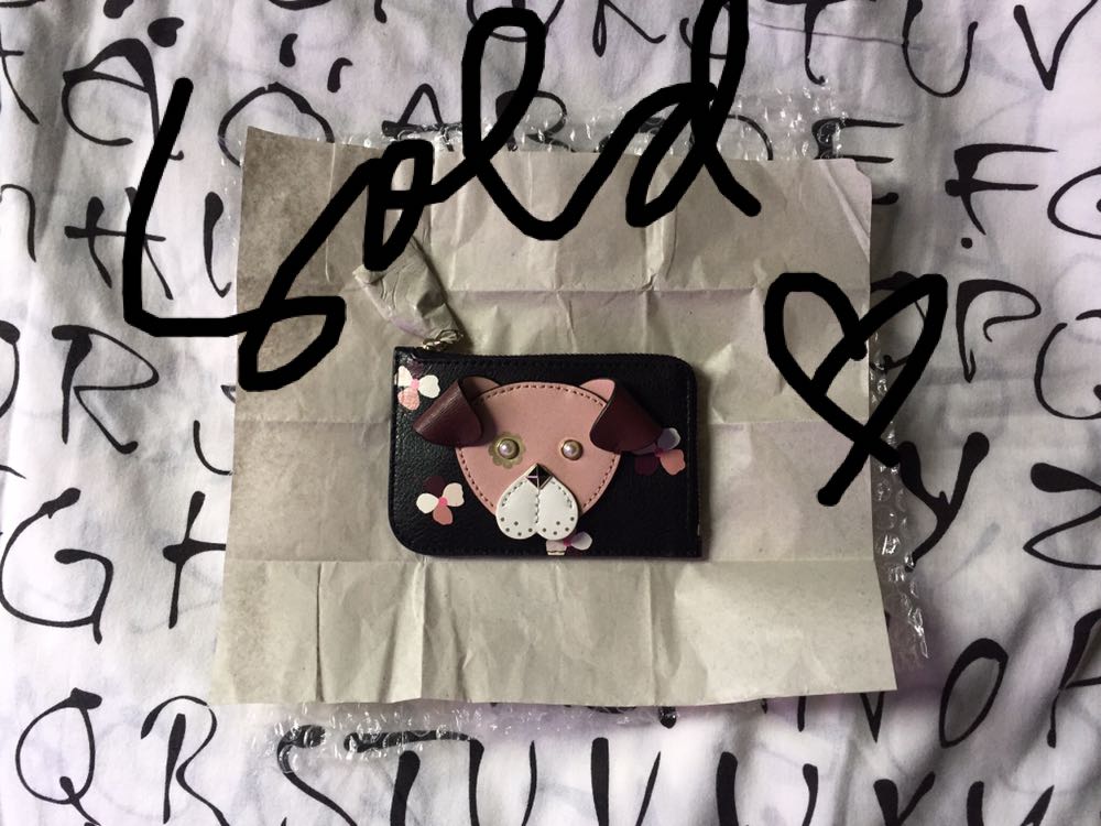 ‼️RESTOCK‼️ New, Authentic Kate spade floral pup L zip card holder