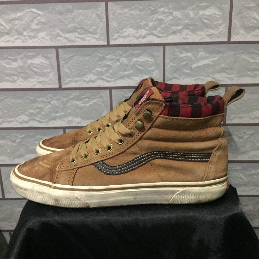 vans grey checkerboard slip ons