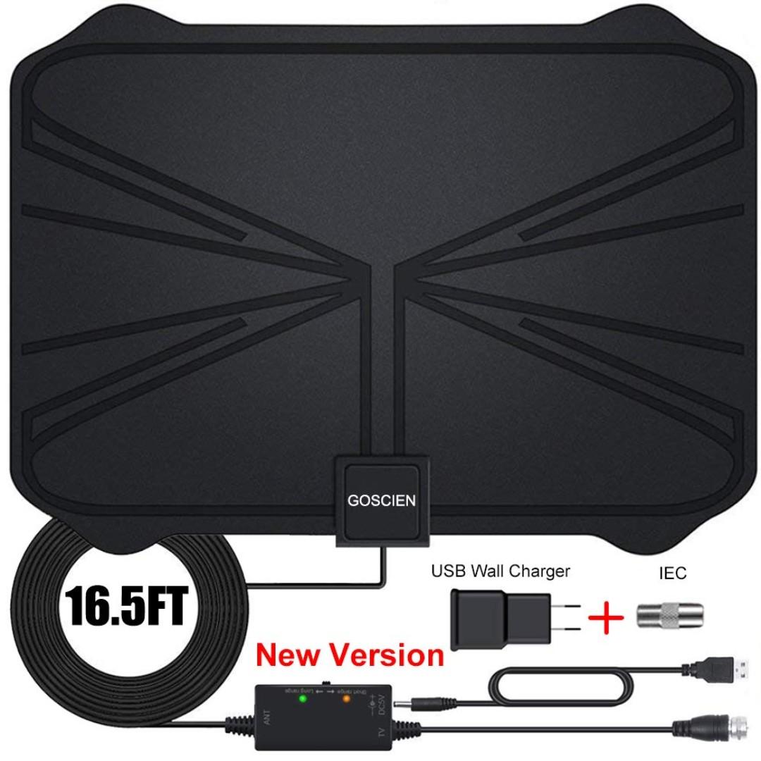 Antennas Home Audio & Video Accessories Electronics Accessories & Supplies HD  TV Antenna,2019 Indoor Digital HDTV Antenna 120 Miles Range 4K Ultra HD  with Detachable Amplifier Signal Booster and 16.5FT High Performance