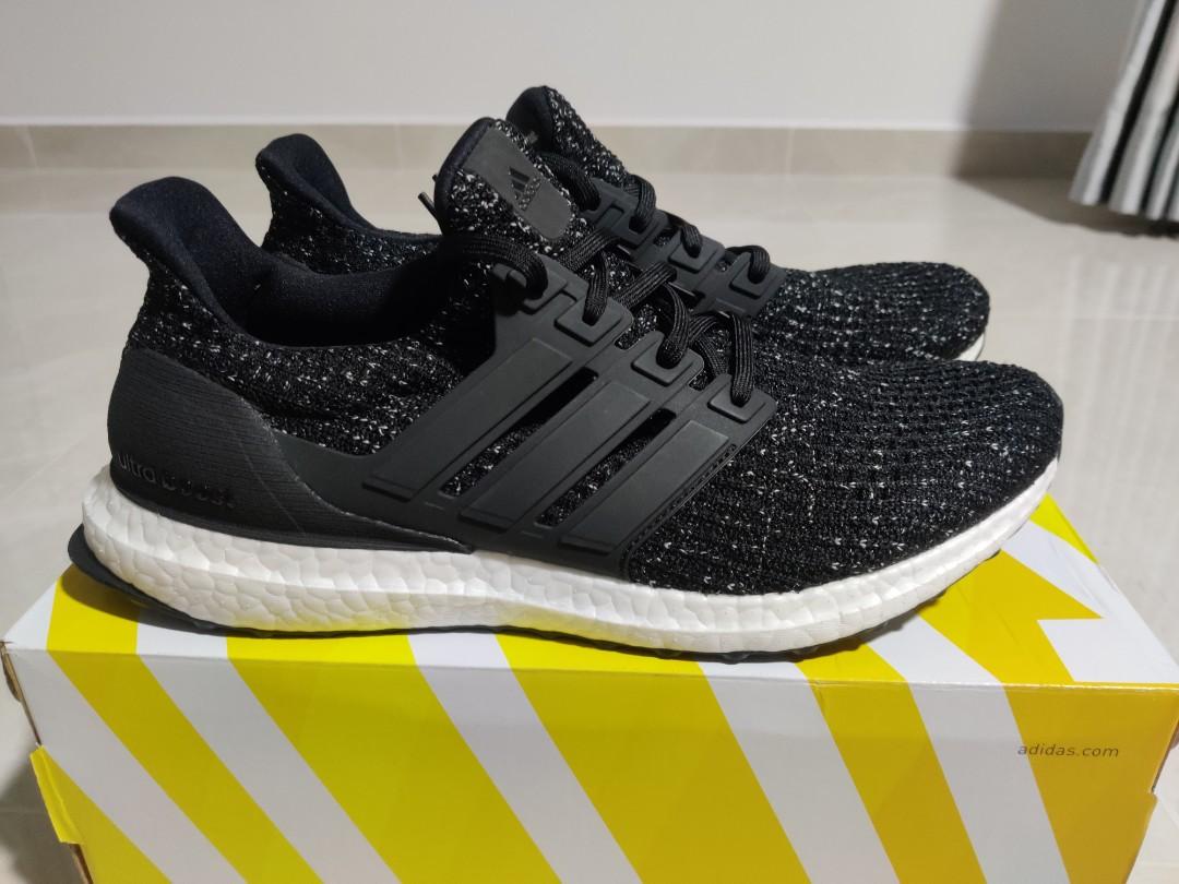 Adidas Ultra Boost black speckled UK9 Men s Fashion Footwear Sneakers on Carousell