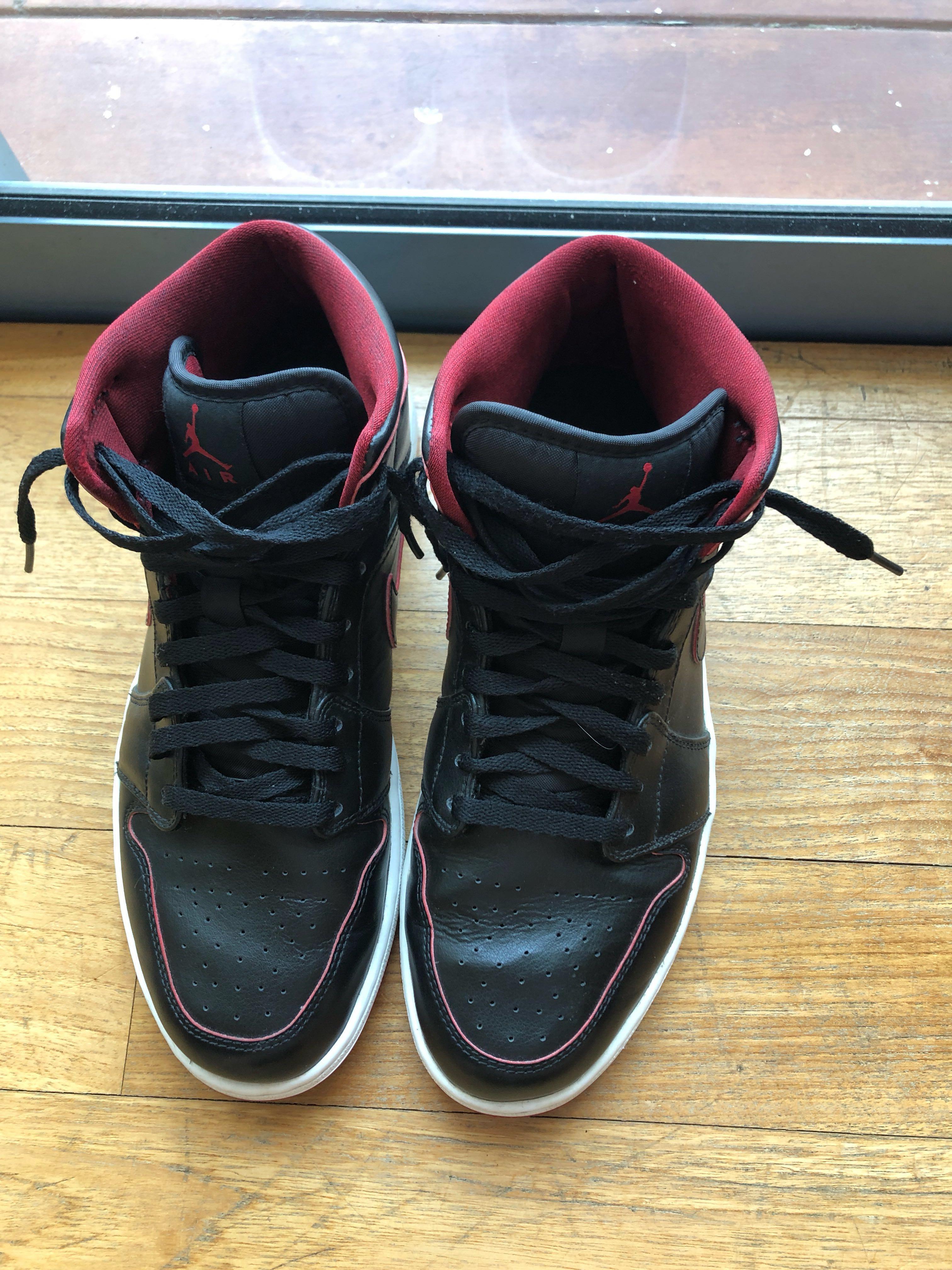 air jordan high tops black and red