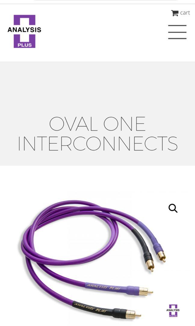 New Analysis Plus Oval One RCA interconnect pair 1.0M 