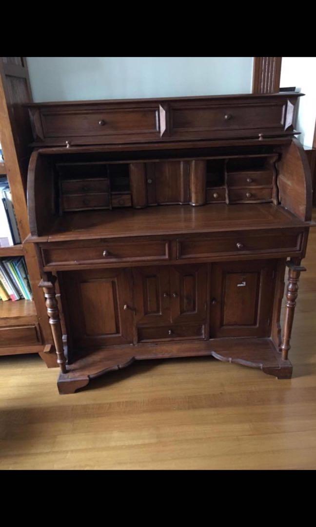 Entique Study Table Antique Study Table, Furniture & Home Living, Furniture, Tables & Sets ...