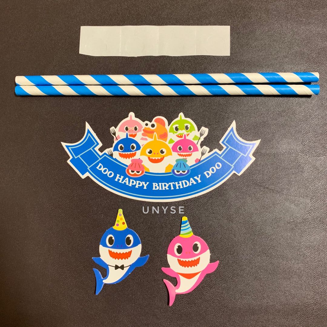 Baby Shark Doo Doo Happy Birthday Cake Toppers Design Craft
