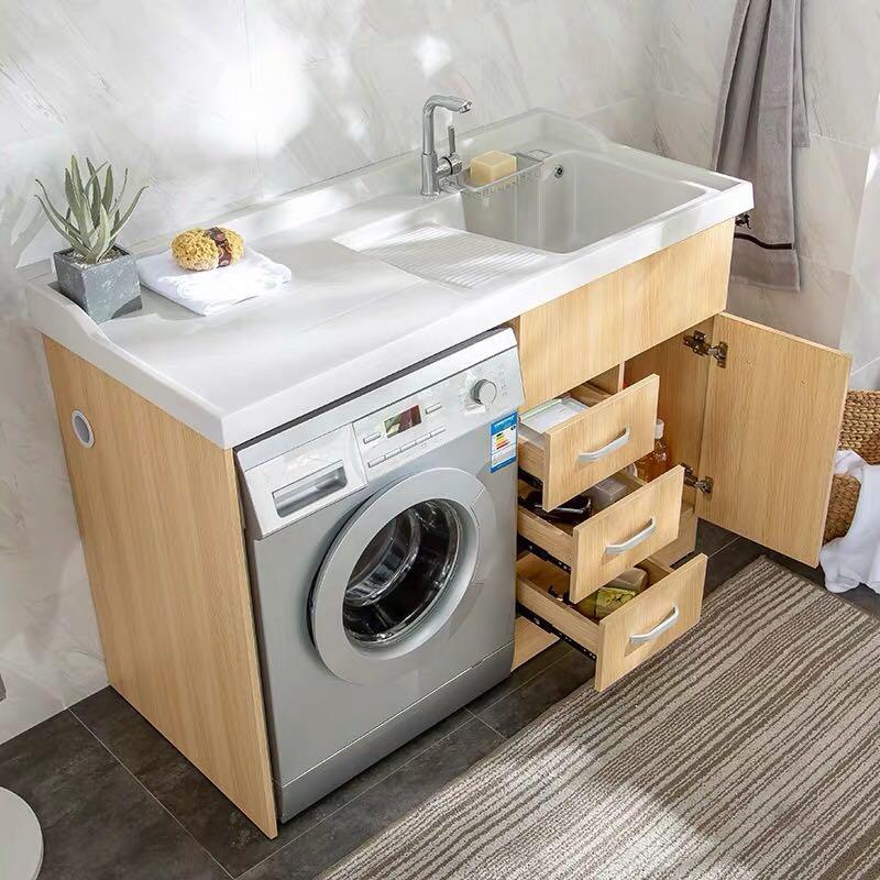Balcony Washing Machine Cabinet Furniture Shelves Drawers On