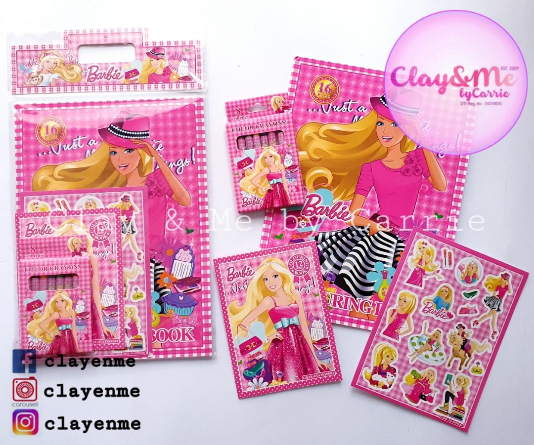 Download Barbie Coloring Set Crayons 2pc Coloring Books Sticker Hobbies Toys Stationary Craft Craft Supplies Tools On Carousell