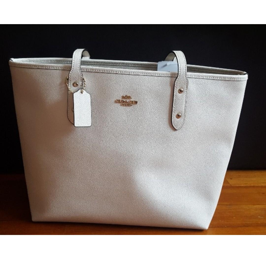 coach tote white